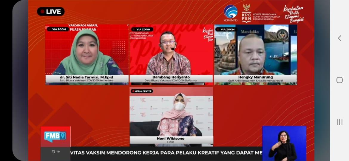  Kemenparekraf Fasilitasi Vaksinasi Covid-19 untuk Pekerja Seni