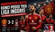 Manchester United Kunci Posisi Tiga Liga Inggris Usai Tundukkan Nottingham Forest 3-2