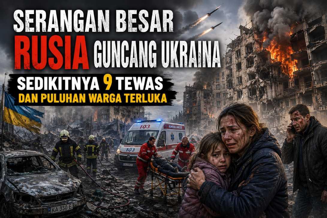 Serangan Besar Rusia Guncang Ukraina, Sedikitnya 9 Tewas dan Puluhan Warga Terluka