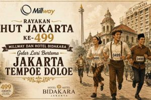 Rayakan HUT Jakarta ke-499, Millway dan Hotel Bidakara Gelar Lari Bertema Jakarta Tempoe Doloe
