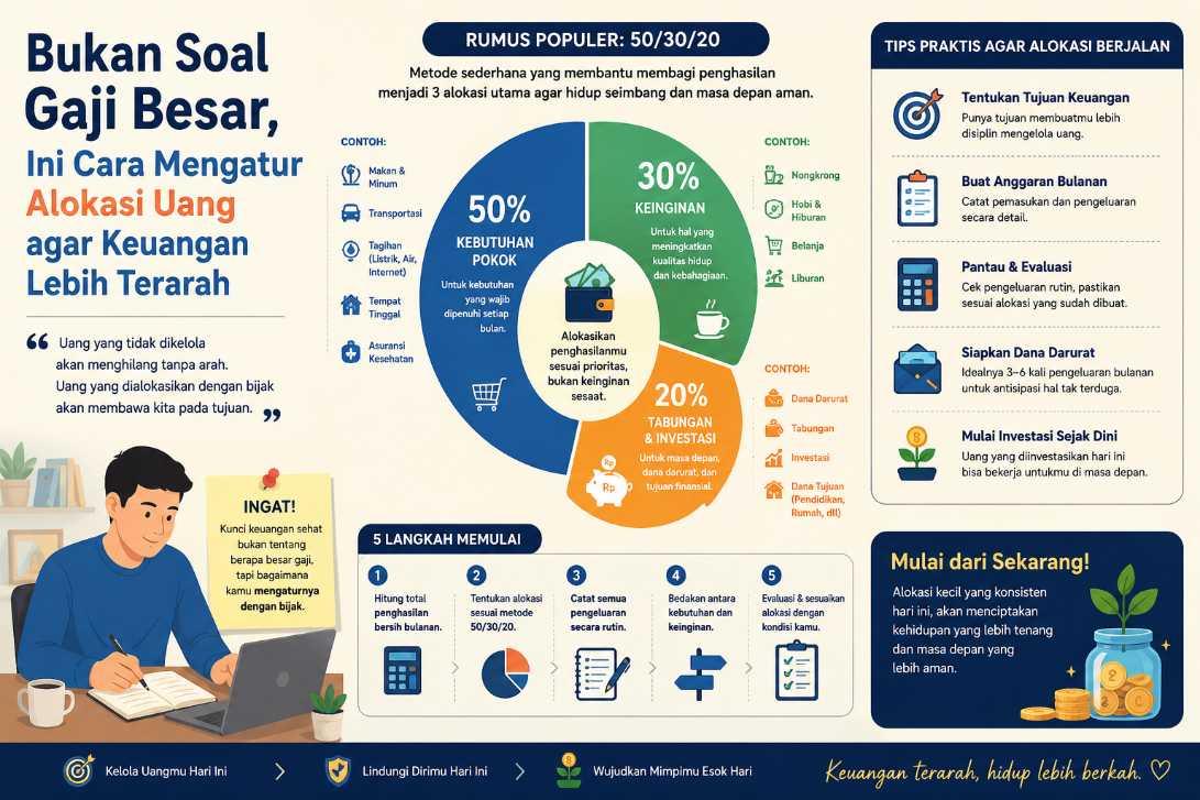 Bukan Soal Gaji Besar, Ini Cara Mengatur Alokasi Uang agar Keuangan Lebih Terarah