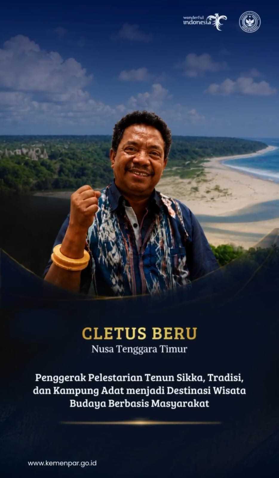  Cletus Beru Masuk 5 Besar Local Hero in Tourism 2026, Perjuangkan Tenun Sikka hingga Jadi Destinasi Wisata