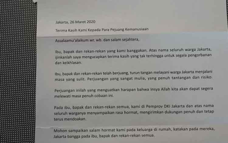  Anies Kasih Surat Cinta pada Para Tenaga Medis COVID-19