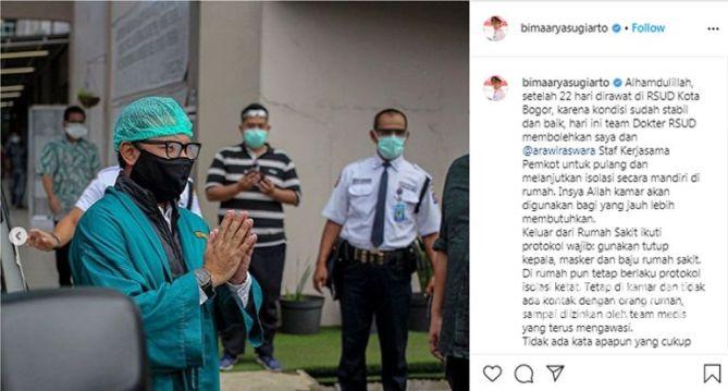  Dinyatakan Sehat, Wali Kota Bogor Bima Arya Diizinkan Pulang