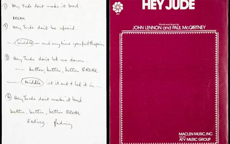  Tulisan Tangan Paul McCartney untuk Hey Jude Laku Rp14 Miliar