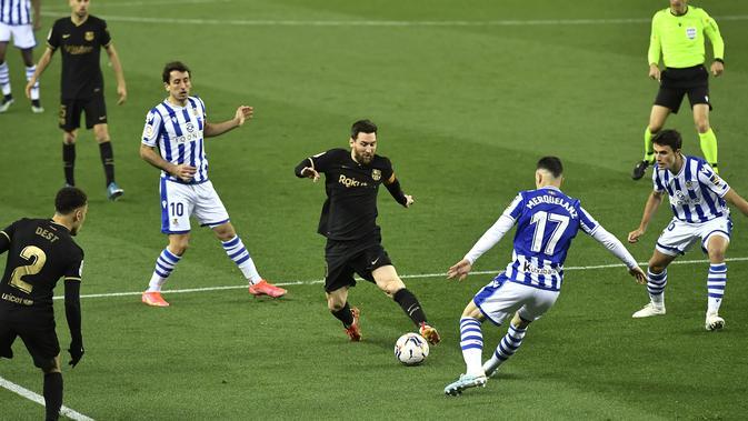  Bertamu ke Kandang Real Sociedad, Barcelona Pesta Gol 6-1