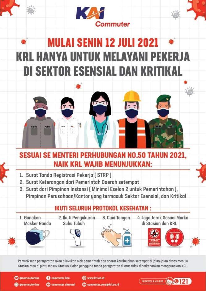  Mulai Senin (12/7) Penumpang KRL Jabodetabek Wajib Bawa STRP