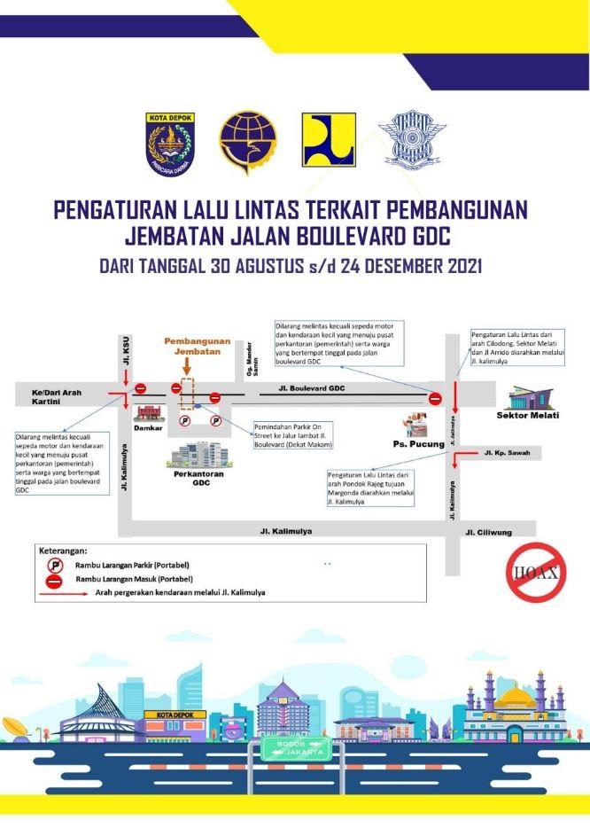  Selama Perbaikan Jembatan Boulevard GDC, Ini Pengalihan Arus Lalu Lintas  