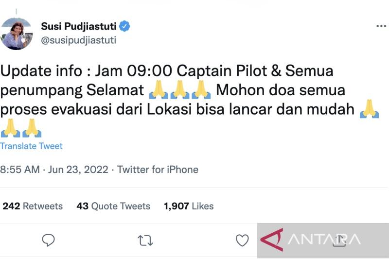  Seluruh Penumpang Susi Air Ditemukan Selamat