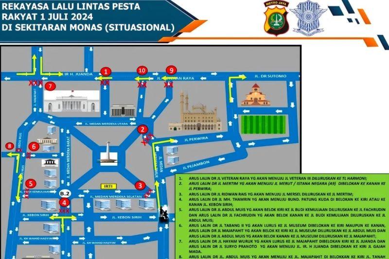  Ini Rekayasa Lalu Lintas saat Acara Pesta Rakyat di Monas