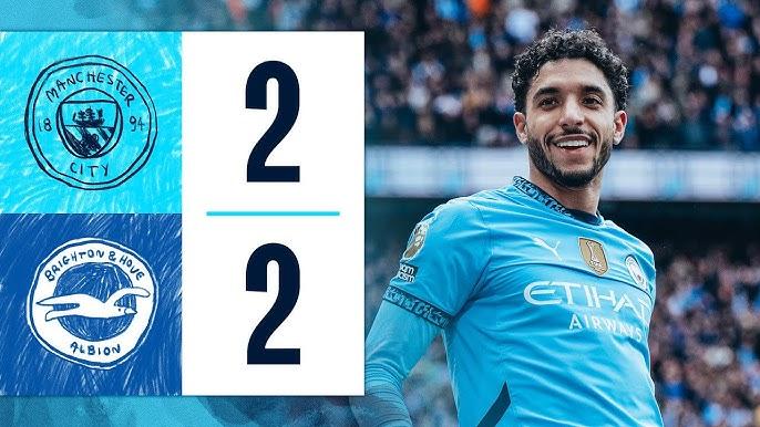 Manchester City Ditahan Imbang Brighton & Hove Albion 2-2