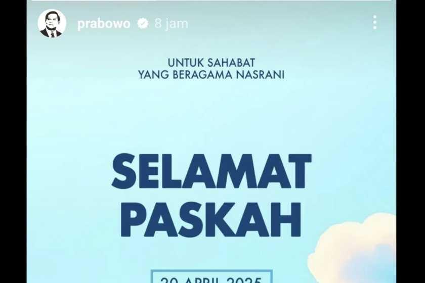  Presiden Prabowo: Paskah Momentum Pererat Persaudaraan dan Harmoni Bangsa