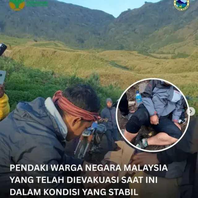  Pendaki Asal Malaysia Tergelincir di Jalur Gunung Rinjani, Dievakuasi ke Puskesmas Sembalun