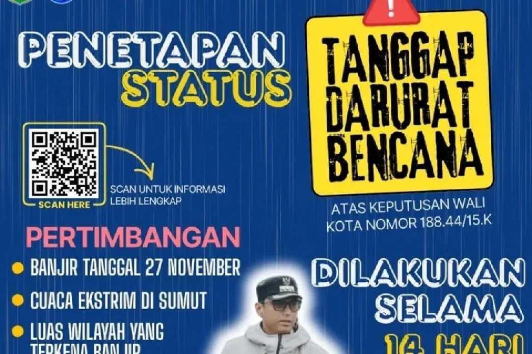  Pemkot Medan Tetapkan Status Tanggap Darurat hingga 11 Desember 2025, Banjir Meluas di Sejumlah Kecamatan