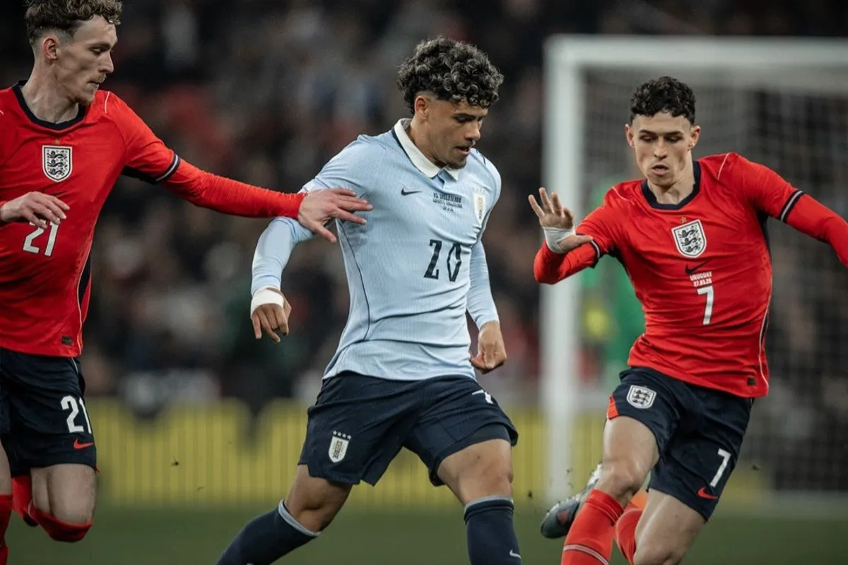  Inggris Gagal Menang, Uruguay Samakan Skor di Injury Time