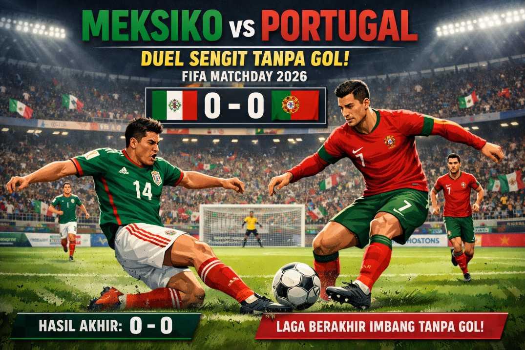  Meksiko vs Portugal Berakhir 0-0, Duel Sengit tanpa Gol di FIFA Matchday 2026