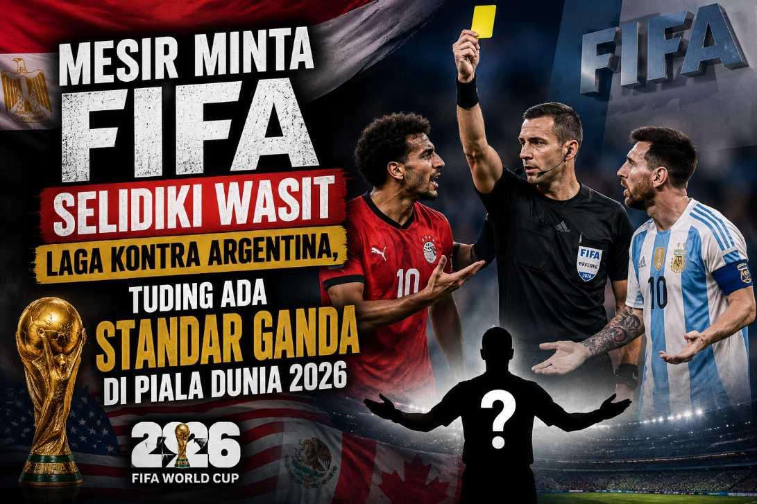  Mesir Minta FIFA Selidiki Wasit Laga Kontra Argentina, Tuding Ada Standar Ganda di Piala Dunia 2026