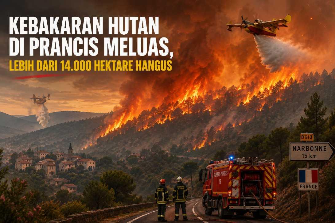  Kebakaran Hutan Terbesar Landa Prancis, 110.000 Warga Mengungsi dan Bandara Bordeaux Ditutup