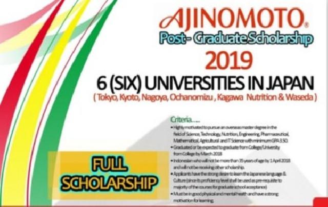  Tertarik Kuliah di Jepang?  Yuk, Ikutan Beasiswa Ajinomoto