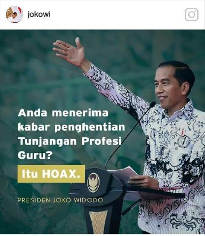  Presiden Jokowi Tegaskan Penghapusan Tunjangan Profesi Guru Hoaks